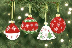 AI generated Christmas Background, Chrismast Ornament Illustration photo