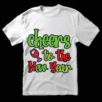 Happy new year retro type design for t-shirt, cards, frame artwork, bags, mugs, stickers, tumblers, phone cases, print etc. vector