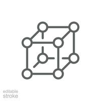 Framework icon. Simple outline style. Cloud, native, react, atom, computer technology concept. Thin line symbol. Vector illustration isolated. Editable stroke.