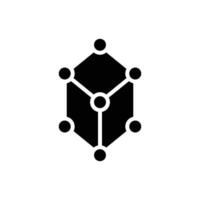 Framework icon. Simple solid style. Cloud, native, react, atom, computer technology concept. Black silhouette, glyph symbol. Vector illustration isolated.