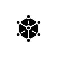 Framework icon. Simple solid style. Cloud, native, react, atom, computer technology concept. Black silhouette, glyph symbol. Vector illustration isolated.