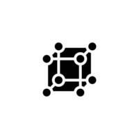 Framework icon. Simple solid style. Cloud, native, react, atom, computer technology concept. Black silhouette, glyph symbol. Vector illustration isolated.
