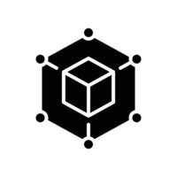 Framework icon. Simple solid style. Cloud, native, react, atom, computer technology concept. Black silhouette, glyph symbol. Vector illustration isolated.