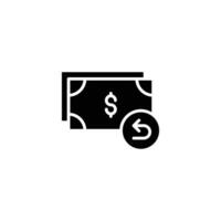 Chargeback icon. Simple solid style. Reimburse, rebate, money refund, purchase, cancel payment, transaction, business concept. Black silhouette, glyph symbol. Vector illustration isolated.