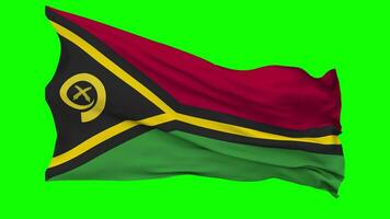 Vanuatu Flag Waving Seamless Loop in Wind, Chroma Key Green Screen, Luma Matte Selection video