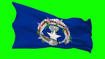 Northern Mariana Islands Flag Waving Seamless Loop in Wind, Chroma Key Green Screen, Luma Matte Selection video