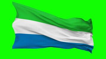 Sierra Leone Flag Waving Seamless Loop in Wind, Chroma Key Green Screen, Luma Matte Selection video