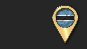 Botswana oro ubicación icono bandera sin costura serpenteado ondulación, espacio en izquierda lado para diseño o información, 3d representación video