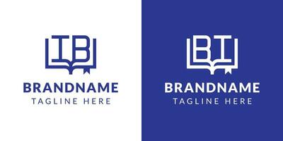 Letter BI and IB Book Logo, suitable for business related to book with BI or IB initials vector