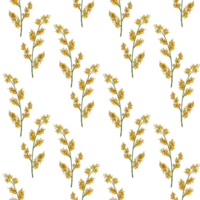 Watercolor illustration pattern mimosa yellow spring flowers. Symbol of International Women's Day. Abstract mimosa flowers for prints, invitations, greeting cards. Isolated png