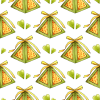 acquerello illustrazione modello giallo verde cartone scatola con floreale Stampa. regalo scatola con mano pittura per un' complimento o regalo. isolato. disegnato di mano. png