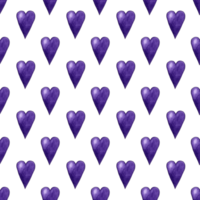 Watercolor illustration of purple heart pattern doodle. Festive card for Valentine's Day, wedding, anniversary. Isolated . Drawn by hand. png
