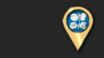 Organization of the Petroleum Exporting Countries, OPEC Gold Location Icon Flag Seamless Looped Waving, Space on Left Side for Design or Information, 3D Rendering video