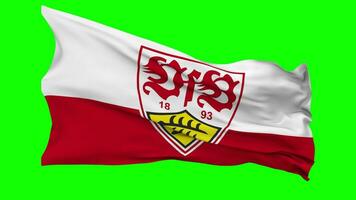 Verein fur Bewegungsspiele Stuttgart 1893 e V, VfB Stuttgart Flag Waving Seamless Loop in Wind, Chroma Key, Luma Matte Selection video