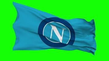 società sportiva Calcio Napoli, sc napoli bandiera agitando senza soluzione di continuità ciclo continuo nel vento, croma chiave, luma Opaco selezione video