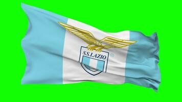 Societa Sportiva Lazio, SS Lazio Flag Waving Seamless Loop in Wind, Chroma Key, Luma Matte Selection video