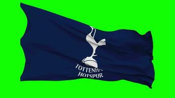 tottenham esporão futebol clube bandeira acenando desatado ciclo dentro vento, croma chave, luma fosco seleção video