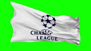 Union of European Football Associations, UEFA Flag Waving Seamless Loop in Wind, Chroma Key, Luma Matte Selection video