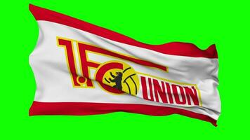 1 FC Union Berlin Flag Waving Seamless Loop in Wind, Chroma Key, Luma Matte Selection video