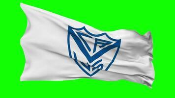 clube Atlético velez sarsfield bandeira acenando desatado ciclo dentro vento, croma chave, luma fosco seleção video