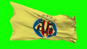 Villarreal Club de Futbol SAD, Villarreal CF Flag Waving Seamless Loop in Wind, Chroma Key, Luma Matte Selection video