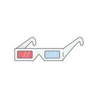 3d glasses with red and blue for watching a movie vector