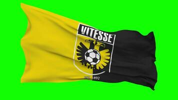 sbv vitesse arnhem bandeira acenando desatado ciclo dentro vento, croma chave, luma fosco seleção video