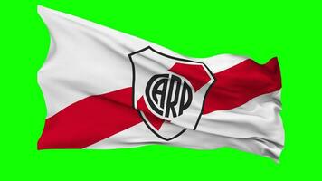 Club Atletico River Plate Flag Waving Seamless Loop in Wind, Chroma Key, Luma Matte Selection video