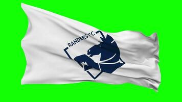 Randers FC Flag Waving Seamless Loop in Wind, Chroma Key, Luma Matte Selection video