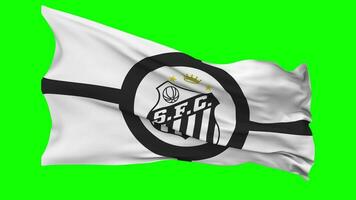 Santos Futebol Clube, Santos FC Flag Waving Seamless Loop in Wind, Chroma Key, Luma Matte Selection video