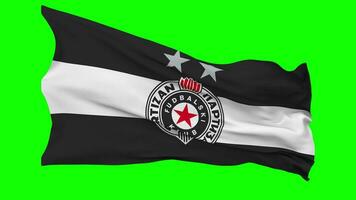 Fudbalski klub Partizan Flag Waving Seamless Loop in Wind, Chroma Key, Luma Matte Selection video