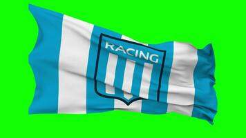 Racing Club de Avellaneda, Racing Club Flag Waving Seamless Loop in Wind, Chroma Key, Luma Matte Selection video