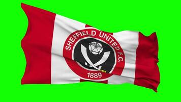 Sheffield United Football Club Flag Waving Seamless Loop in Wind, Chroma Key, Luma Matte Selection video