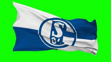 Fubballclub Gelsenkirchen Schalke 04 e V, FC Schalke 04 Flag Waving Seamless Loop in Wind, Chroma Key, Luma Matte Selection video