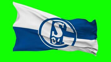 fubballklubb gelsenkirchen schalke 04 e v, fc schalke 04 flagga vinka sömlös slinga i vind, krom nyckel, luma matt urval video