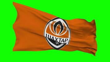 Football Club Shakhtar Donetsk Flag Waving Seamless Loop in Wind, Chroma Key, Luma Matte Selection video