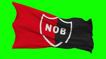 klubb atletico newells gammal Pojkar flagga vinka sömlös slinga i vind, krom nyckel, luma matt urval video