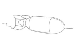 Illustration of a nuclear rocket side view vector