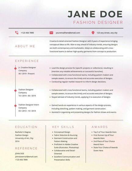 Pastel Resume with Minimalist Style