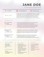 Pastel Resume with Minimalist Style template