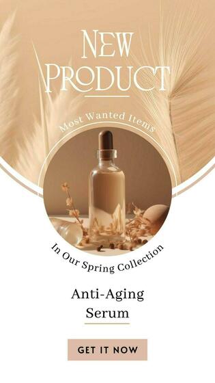 Anti Aging Serum Product Set with Earth Tone For Instagram Story