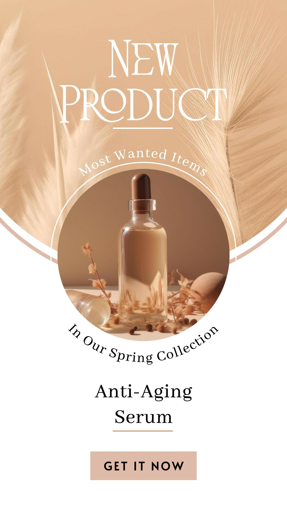 Anti Aging Serum Product Set with Earth Tone For Instagram Story