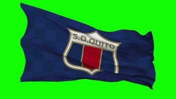 Sociedad Deportivo Quito Flag Waving Seamless Loop in Wind, Chroma Key, Luma Matte Selection video