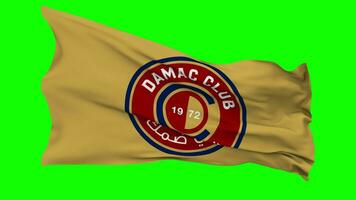 Damac Football Club Flag Waving Seamless Loop in Wind, Chroma Key, Luma Matte Selection video