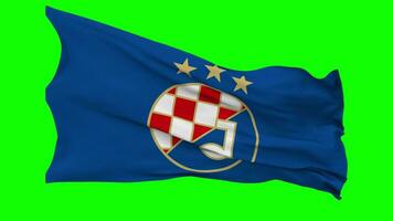 Gradanski nogométni club dinamo zagreb, gnk dinamo Zagreb drapeau agitant sans couture boucle dans vent, chrominance clé, luma mat sélection video