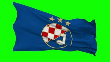 gradanski nogometni klub Dínamo zagreb, gnk Dínamo zagreb bandeira acenando desatado ciclo dentro vento, croma chave, luma fosco seleção video