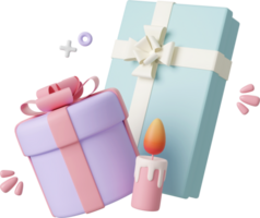 Gift boxes for birthday celebration party, Happy Birthday, 3d illustration png