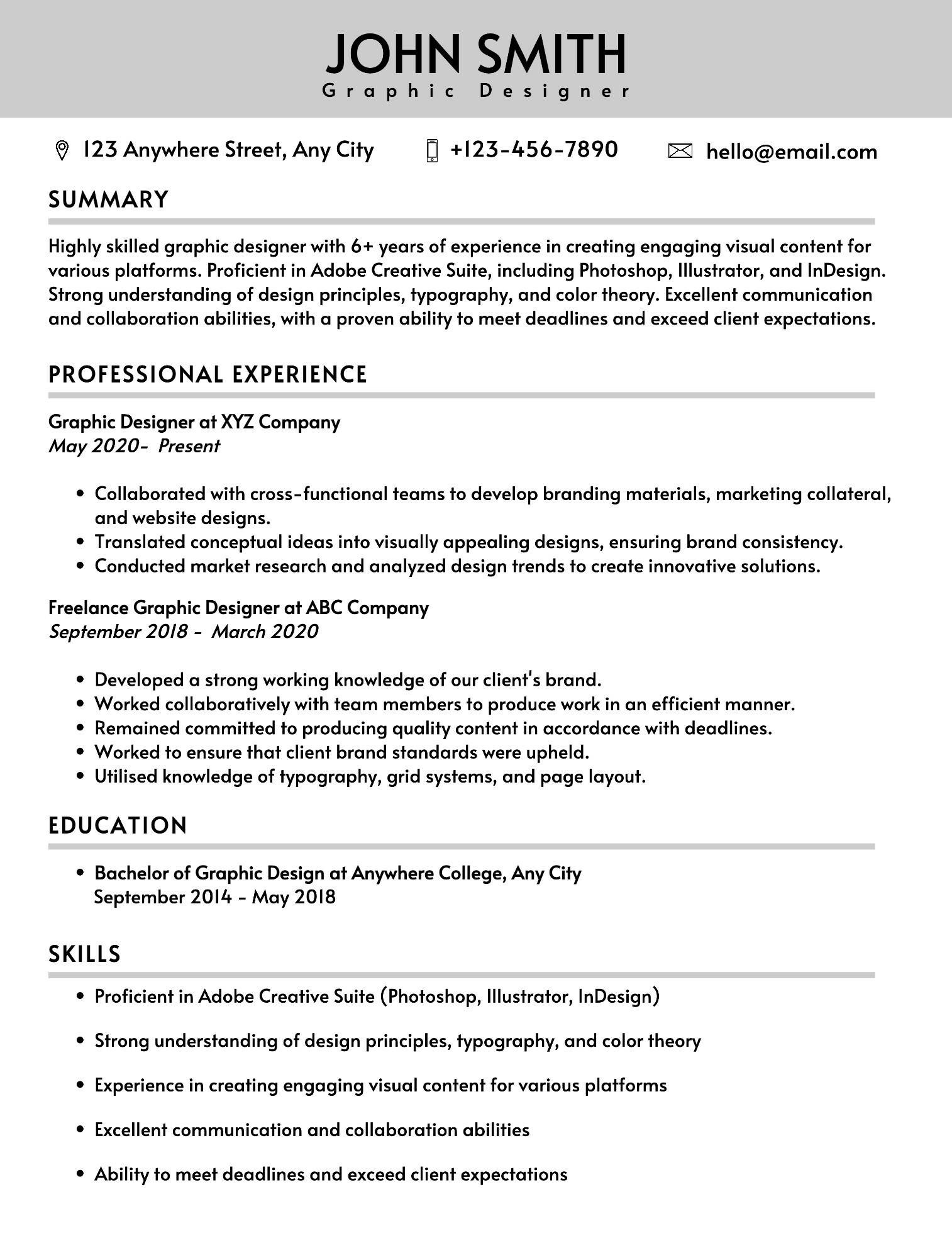 Creative Business - Resume ATS Friendly