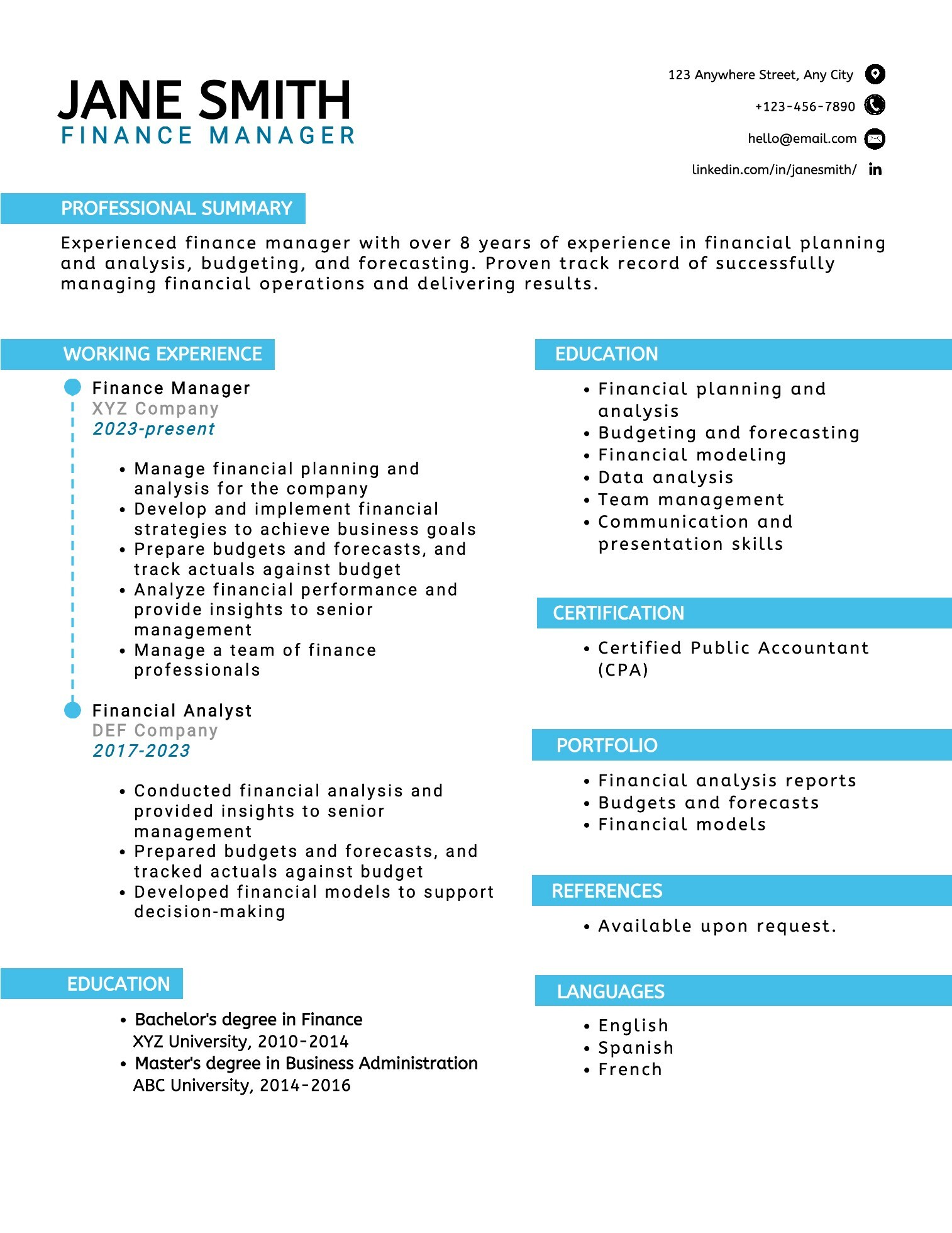 Creative Business - Resume ATS Friendly