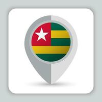 Togo Flag Pin Map Icon vector